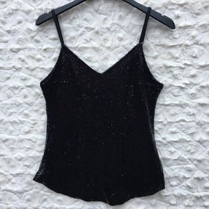 Black sequined camisole